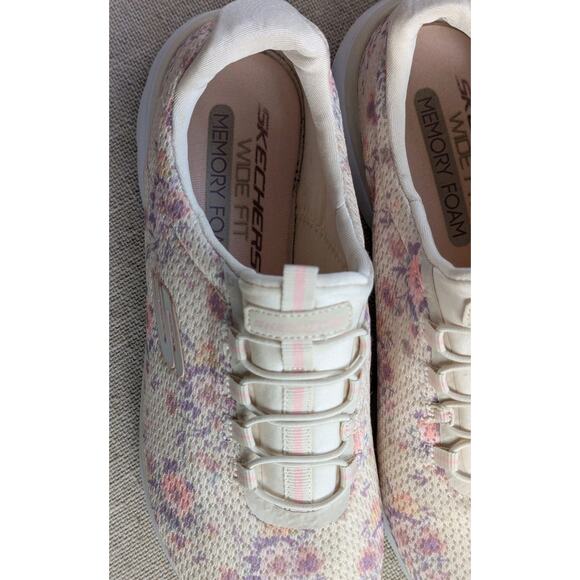 Skechers Women's Summit Slip-Ins Memory Foam Wide Fit Size 7 White Pink Floral - Picture 7 of 9